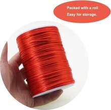 Red Satin Cord 2.5mm Nylon String 300 Feet Satin Rattail Silk Cord For Jewelry Making-Braided Bracelets-Necklace-Macrame Craft-Keychains Lanyards-Drawn String Bags - ColorK - 查看 2