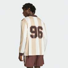 Adidas Originals Men's BRIT HME JERSEY POLO Knit Collared Long Sleeve TKV6875 - Brown - View 3