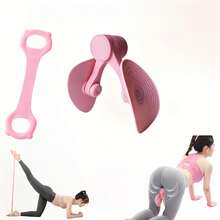 2pcs Kegel Exercise Device And 8-Shaped Resistance Bands, Beautiful Legs And Back Fitness Equipment, Female Pelvic Floor Muscle Exerciser, Inner Thigh Trainer, Leg Exerciser, Yoga, Pilates, Stretching - Pink - View 1