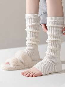 1/2/3 Pairs Women's Solid Color Rib Knit Leg Warmers, Decorative Knitted Leg Warmers, Minimalist Vintage Style, High Elasticity, Comfortable And Warm, Can Be Paired With Boots, Suitable For Autumn/Winter Daily Wear - Multicolor - View 5