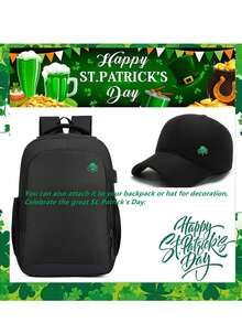 30pcs St. Patrick's Day Clover Badge Card Gift Set, Irish Holiday Good Luck Gifts, Includes 10 Clover Badges, 10 Greeting Cards And 10 Organza Bags. These Lucky Clover Pins Are Made Of Metal With Baked Enamel Finish, Perfect As Small Gifts For St. Patrick's Day Parties, Themed Parties, Birthday Parties And Team Appreciation Events. - Multicolor - View 8