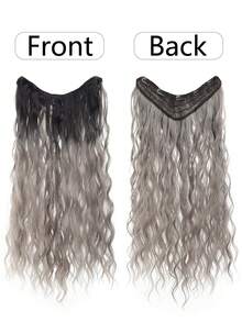 Tóc nối kẹp tổng hợp, tóc nối liền khối hình chữ V, tóc nối tổng hợp, tóc nối sóng nước dài 24 inch cho bé gái và phụ nữ, miếng tóc xoăn phủ kín đầu. - Nhiều màu - Xem 11
