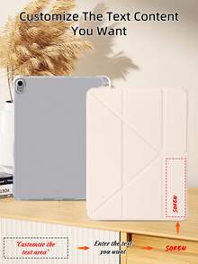 可定制透明笔槽，8 档角度可折叠粉色平板电脑保护套，兼容 iPad Mini 6/Mini 7/Air/Air 2/9.7/10.2/10.5/Air 4/Air 5/10.9/Pro 11 英寸/第十代/Air 11 英寸 (M2)-2024/Pro 11 英寸 (M4)-2024/Air 11 英寸 (M3) 2025/iPad (A16) 11 英寸第十一代 2025。多角度支架，内置笔槽，TPU 软边保护，磁吸式自动休眠/唤醒，简约/休闲/个性化/高端/创意设计。（产品不含触控笔） - 粉色 - 查看 1