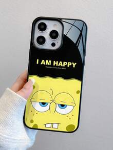 SPONGEBOB 1个亚克力卡通海绵宝宝标语图案全包防震手机壳，兼容 17/16/15/14/13/12/11 Pro Max及其他型号 - 彩色 - 查看 4