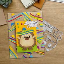 创意刺猬金属切割模具，DIY剪贴簿相册和压花模板，贺卡制作工具，卡片纸切割工艺品，礼品卡制作模板模切。 - 銀色 - 查看 5