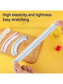 300pcs Extra Thick Food Preservation Bags, With Colorful Food Covers, Plastic Packaging Film, PE Preservation Bags, Suitable For Kitchen Storage, Household Plastic Packaging, Food Contact, And Leftover Food Storage. - Multicolor - View 8