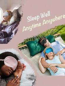 睡眠眼罩 有效遮光 透气 仿丝绸眼罩 弹性绑带 遮光弹力旅行午睡眼罩 男女通用 睡眠日常眼部护理 缓解眼疲劳 理想之选 放松身心 旅行宿舍失眠及商务旅行居家必备 - 彩色 - 查看 6