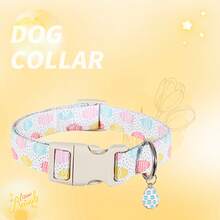 1件复活节卡通笑脸、胡萝卜、彩蛋、兔子主题宠物项圈，配有快拆安全扣，耐用透气，带兔子吊坠，适合小型/中型/大型犬，是幼犬生日礼物、宠物节日装扮、遛狗配件、宠物主人节日礼物的理想之选。 - 白色 - 查看 4