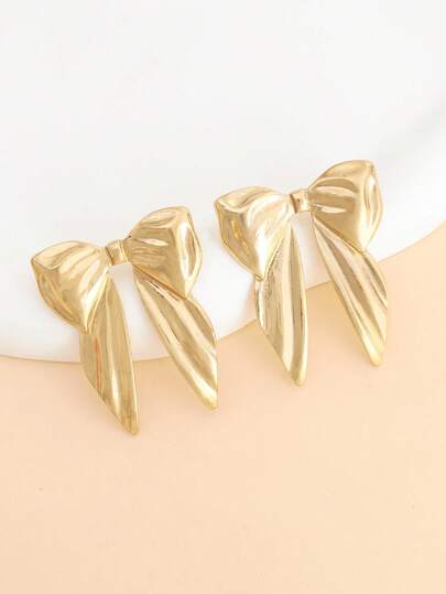 1 Pair Sweet Retro Unique Bow Stud Earrings, Suitable For Festivals, Parties, And Gifting To Friends