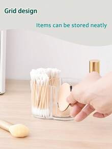 Qtip Dispenser Bathroom Storage Holder Storage Jar, Plastic Acrylic Jar For Ball Pads, Dental Floss Picks, Hair Clips