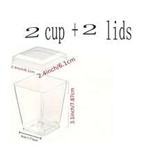 100/50/30/25 piezas Tazas cuadradas con tapa para mousse, tazas de postre transparentes, tazas de postre mini reutilizables, suministros para fiestas, tazas para mousse, tazas para pudín, adecuadas para viajes al aire picnics. Tazas cuadradas transparentes para helado y mousse con tapas transparentes. Tazas de postre, tazas de pudín, accesorios con características de baja temperatura y fácil limpieza. Adecuadas para cafeterías, aperitivos, bufés, hogares, invitados, cocinas, fiestas de repostería, pudín, tarta de queso, mousse, gelatina en tazas pequeñas - transparente - Ver 12