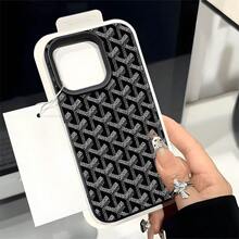Repeating Geometric Pattern, Large Hole Design, Fashionable Ultra-Light Mobile Phone Case, Concave And Convex Texture Is More Non-Slip, Suitable For IPhone17 16 15 14 13 12 11,AIR Pro Max, Plus, XSMAX, X - Black - View 2