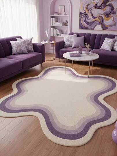 1pc Minimalist Light-Colored Asymmetrical Living Room Decorative Carpet, Decorative Rug, Bedroom Decor, Small Rug, Carpet, Home Decor, Living Room Carpet, Small Living Room Rug, Bedroom Rug, Living Room Home Decor, Outdoor Rug, Washable Carpet