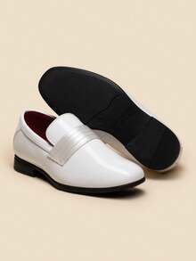 Boy's Dress Shoes Formal Tuxedo Shoes Slip-On Loafers For Party Wear - trắng - Xem 7