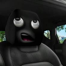 2pcs Funny Ghost Face Car Headrest Covers, Unique Car Decor Covers, Add Fun To Your Vehicle, Instantly Enhance The In-Car Atmosphere, Making Driving Less Boring, Excellent Choice For Car Interior Decoration - 2-piece Funny Face Head Pillowcase - View 5