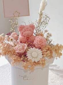 4支/1支蝴蝶结玫瑰熊蜡烛（高：2.36英寸），香氛蜡烛，家居装饰，创意动物主题，大豆蜡制成，蝴蝶结装饰，迷你摆件，礼品，生日装饰蜡烛，母亲节，父亲节，感恩节，艺术美学蜡烛，毕业礼物，装饰品，房间装饰，婚礼，厨房装饰，烛光晚餐，花卉装饰，礼盒装饰 - 彩色 - 查看 5