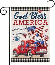 1PC Remain Unique 4th Of July Patriotic Garden Flags For Outside 12x18 Double Sided, American Stars And Stripes Memorial Day God Bless The USA Sign Yard Outdoor Decor - Màu 8 - Xem 6