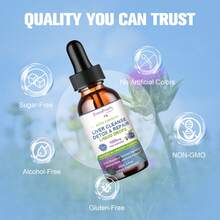 B BEWORTHS Liver Cleanse Detox & Repair Drops - Liver Supplement W/Milk Thistle Silymarin, Artichoke & Dandelion For Liver Detox & Support- 16x Potent Herb-Nutrients - 2Fl Oz Blueberry Flavor - 2 液體盎司(1 瓶裝) - 查看 3