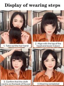 Hairband With Choppy Bangs, One-Piece Hair Extension For Women, Covering Gray Hair, Adding Volume, And Straight Bangs. - Multicolor - View 10