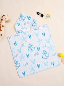 1pc Kids' Quick Dry Super Absorbent Hooded Bath Towel/Beach Towel, Suitable For Home, Bathroom, Beach - Girls - Multicolor - View 12