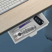 1 PC Under Desk Drawer Storage Under Desk Organizer Hidden Self-Adhesive Desks Drawers Slide-Out Stick On Desks Drawer Under Mount Drawers For Office/Classroom/Home - 白色 - 查看 5