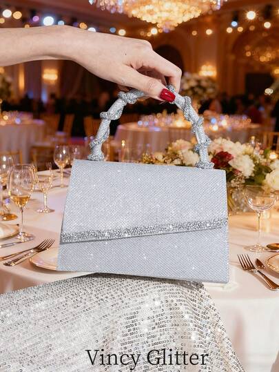 European And American New Rhinestone Decorated Evening Bag, Elegant Small Square Handbag For Attending Balls, Parties And Events, Handmade Clutch, Cosmetic Bag, Evening Dress Bag