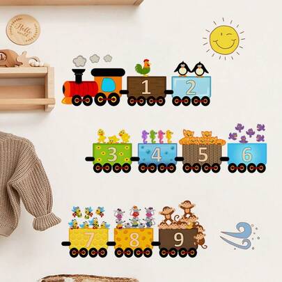 ملصقات حائط بحروف الأبجدية على شكل قطار - ملصقات لاصقة إعادة الاستخدام من مادة البي في سي مع عربات قطار ملونة وحروف، ديكور حائطي معاصر وللفصول الدراسية لغرف الأطفال، سهلة التقشير واللصق بدون بقايا، ديكور قطار، ملصقات حائط للأبجدية، ملصقات حائط زخرفية، ديكور ملصقات حائط للمنزل، وشم حائط لاصق كبير، ملصقات حائط لغرفة النوم، ورق حائط