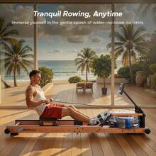 Water Rowing Machines For Home, Foldable Row Machine With 400LBS Weight Capacity, Dedicated Monitor And Comfortable Seat, Free MERACH App For Immersive Water Rower - R280 - Water Pro - View 7