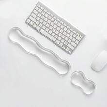 Transparent Jelly Keyboard Wrist Rest Silicone Cooling Mouse Wrist Pad, Dirt-Resistant And Washable