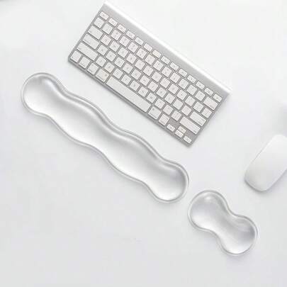 Transparent Jelly Keyboard Wrist Rest Silicone Cooling Mouse Wrist Pad, Dirt-Resistant And Washable