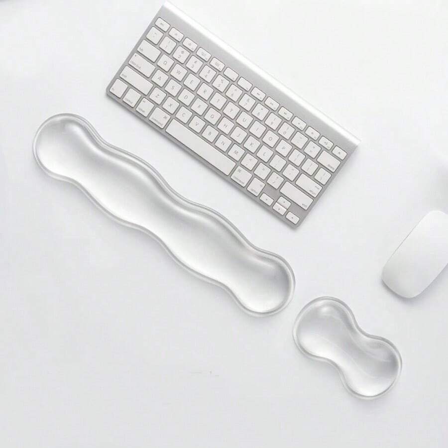Transparent Jelly Keyboard Wrist Rest Silicone Cooling Mouse Wrist Pad, Dirt-Resistant And Washable