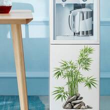 1pc Green Bamboo And Rock Garden Wall Sticker, Perfect For Adding A And Peaceful Atmosphere To Home, Bedroom, Living Room And Spaces. Self-Adhesive Wallpaper Brings Vibrant Spring Vibe To Your Home - Multicolor - View 3