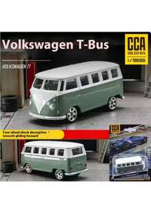 1:56 Scale Volkswagen T1 Bus Alloy Car - Red/Green, Toy Cars For Boys & Girls, Smooth Gliding With Hand-Held Handle, Adult Collection, Holiday Gift, Decorative Ornament - Multicolor - View 12