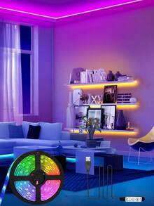 1m/40m LED Strip Lights, 3-Key Controller RGB Decorative Lighting, USB Powered For TV Backlight, Home Decor, Living Room, Bedroom, Party, Halloween, Christmas, Birthday Gift - 亮光 - 查看 1