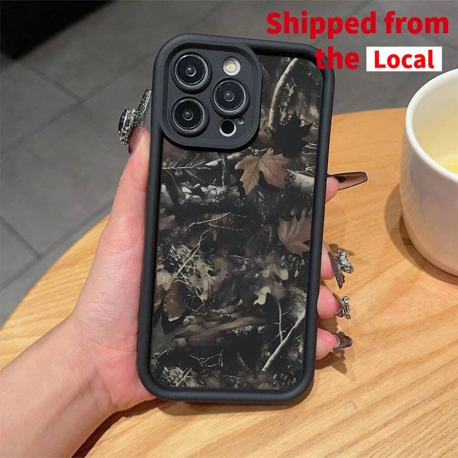 Camouflage Pattern Phone Case, Anti-Drop Protection Case For Mobile Phone, Full Shockproof Protection Case For IPhone - Negro - Ver 1