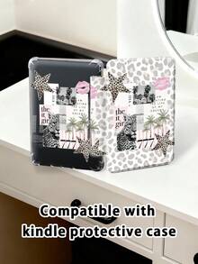 11-Inch Leopard Print, Star, And Palm Tree Pattern Tablet Case Compatible With IPad Air M3 2025/M2 2024, Compatible With IPad Air 5th Gen 2022, Compatible With IPad (A16) 11-Inch 11th Gen 2025, Galaxy Tab, Kindle Paperwhite 12th Gen 2024. Clear Back Panel, Fashionable Pattern Protection Case With Auto Sleep/Wake Function And Air Cushion Protection, Suitable For Gifts And Office Use. - Silver - View 9