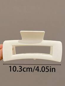 4pcs/1pc 10.3cm/4.05in French Style Black, White, Khaki, Brown Square Plastic Hair Clips, Fashionable, Versatile, High-End, Elegant, Simple, Solid Color Hair Accessories Suitable For Daily, Casual, Party, Commute, Vacation, Ponytail, Bun, Washing Face, Makeup, Outfit Matching Elegant Hair Claws Women Hair Claws Causal Hair Clutch - Multicolor - View 2