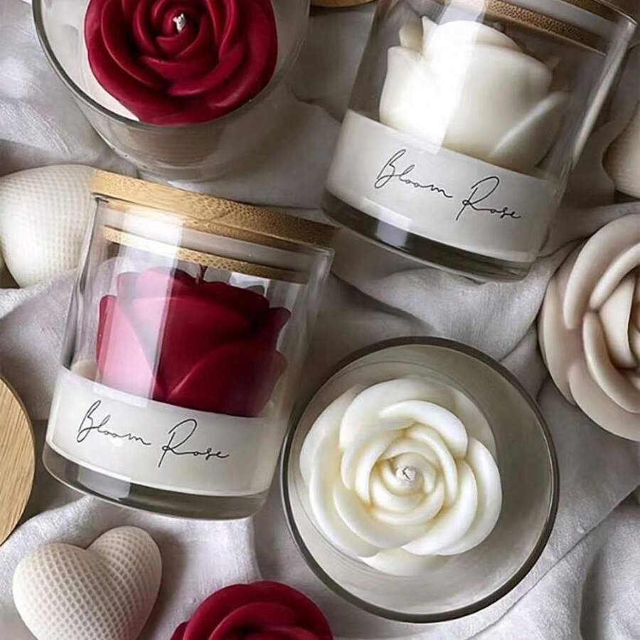 1 Nến hình hoa hồng - Nến thơm hình hoa hồng thẳng kèm giá đỡ, Nến thơm dùng để trang trí nhà cửa/phòng ngủ, Quà tặng ngày lễ, Quà lưu niệm, Quà tặng cho bạn bè nữ, người yêu, Sinh nhật, Ngày Valentine, Trang trí và quà cưới, Quà tặng Ngày của Mẹ, Mang đến không gian thơm mát cho cuộc sống (Đỏ, Trắng, Hồng)