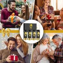 Skull Plastic Shot Glasses Bulk Set Of 4 With Gift Box, 12GA Small Bullet Shot Cups, Christmas Shot Glasses For Whiskey Vodka Liquor, Christmas Gifts Gothic Gifts For Men Women, Black+Red - Đen - Xem 3