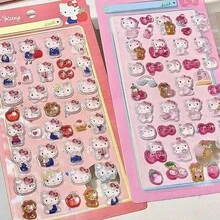 1pc 3D Cartoon Cat Sticker, Reusable Waterproof Sticker, DIY Craft Sticker, Suitable For Notebook, Water Bottle, Car, Gift Box, Party Decoration, Plastic, School Supplies, Back To School