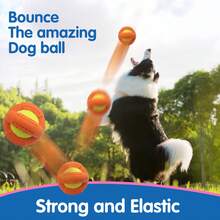 Elastic Rubber Tennis Ball Pet Toy With Food Dispenser Design, Interactive Toy, Dog Training Toy, Suitable For All Dog Breeds - Multicolor - View 6