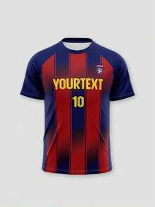 Customized Barcelona Football Team Uniforms For The 2026-27 Season, Including Personalized Logos, Numbers, Team Name, And Player Names. Sports - Red - View 3