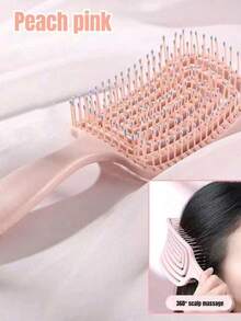 2支/1支防毛躁发梳，女士长发按摩梳，镂空设计，家用，美发工具，沙龙必备 - 彩色 - 查看 1