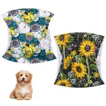 2 pezzi di pannolini riutilizzabili per cani maschi, pannolini per cuccioli morbidi e traspiranti con stampe adorabili, vita regolabile per incontinenza, cure post-operatorie e addestramento in casa - Multicolore - Visualizzare 4