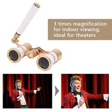 3x25 Tricolor Theater Binoculars (Red, White, Black) | Portable Glasses For Children (Opera And Concert) | Cute Mini Binoculars, Ideal Gift For Children, Shows And Sightseeing While Traveling - White - View 4