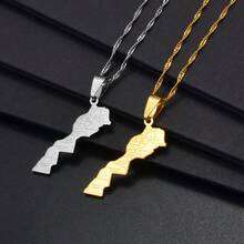1 chiếc mặt dây chuyền hình bản đồ Ma-rốc bằng thép không gỉ, unisex, trang sức kiểu Ma-rốc - Nhiều màu - Xem 8