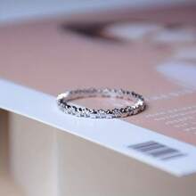 时尚明星同款戒指，搭配简约纤细戒圈，时尚女士戒指 - 銀色 - 查看 5