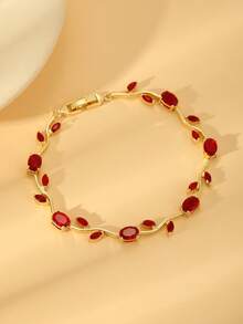 水钻藤蔓锆石叶子造型时尚手链，适合女性日常佩戴和情人节搭配 - 手鍊 - 查看 28