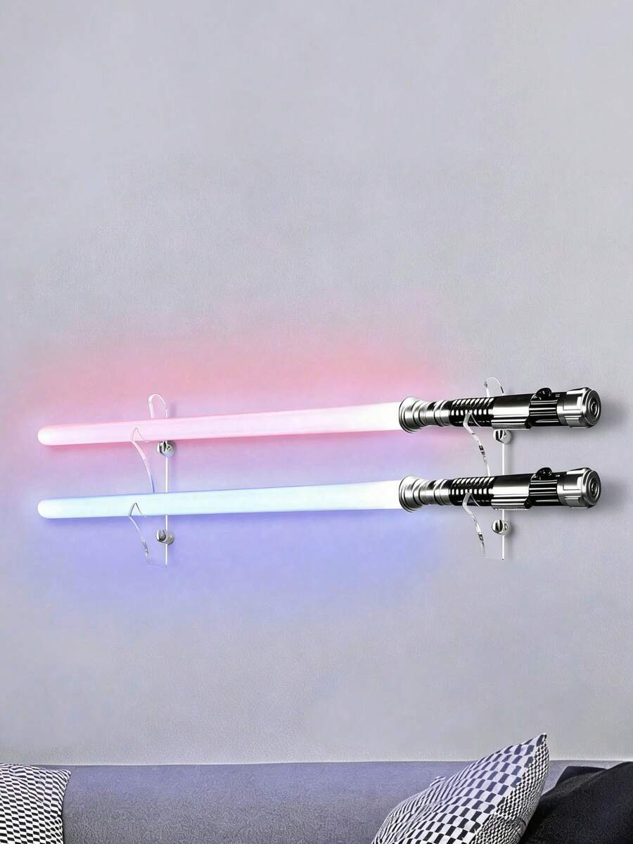 1 Set Wooden Sword & Samurai Sword Display Stand, Wall-Mounted Samurai Sword Holder Organizer, Black/White/Transparent Color, Space-Saving - Multicolor - View 1