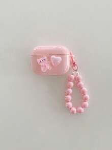 可爱粉色小猫咪造型，兼容耳机盒，苹果1/2代保护壳，兼容 Pro防摔保护壳，带挂绳 - 彩色 - 查看 8